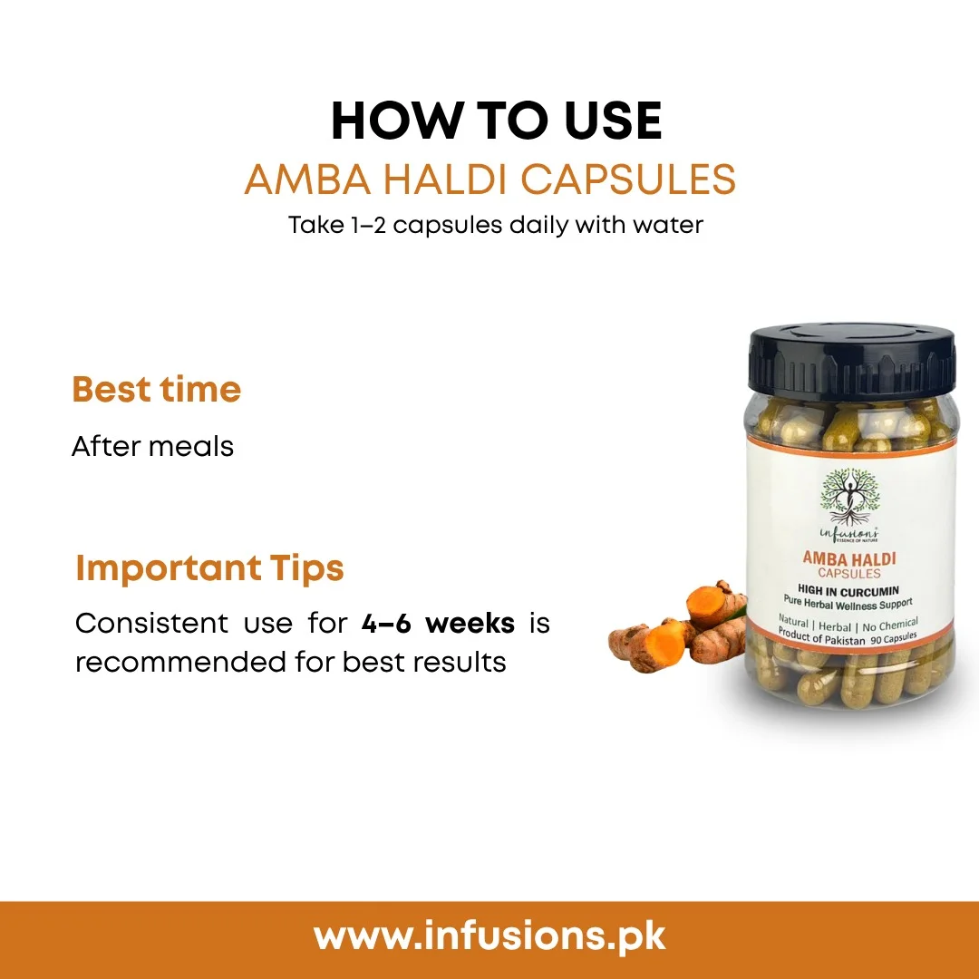 How to use Amba Haldi Capsules - daily supplement dosage and directions for use