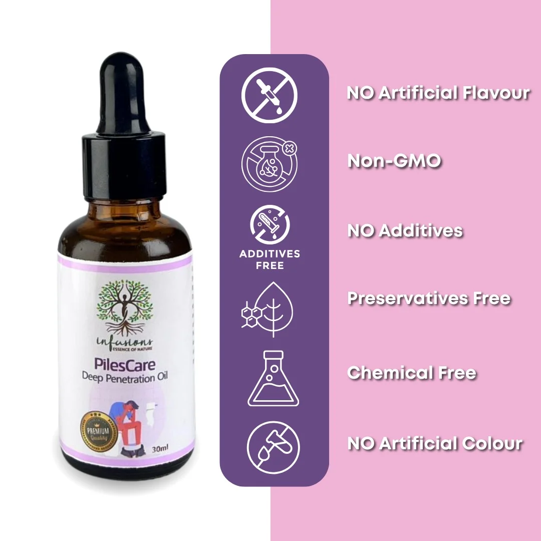 Piles Care Oil 100% pure cold-pressed quality seals - chemical-free, unrefined and natural