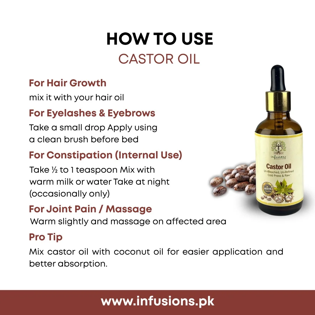 How to apply Castor Oil - step-by-step hair and skin application guide