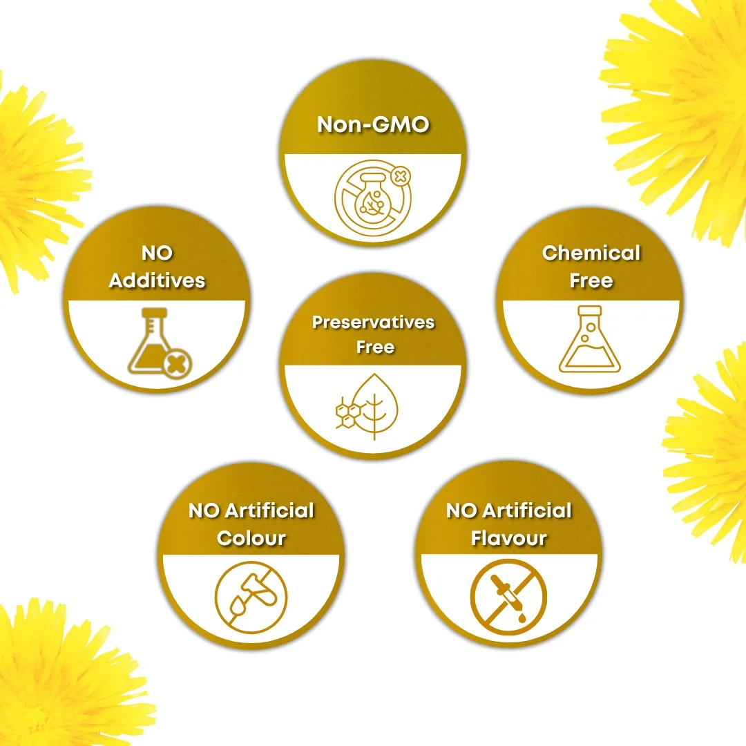 Dandelion Tea 100% natural pure quality seals - chemical-free, non-GMO and preservative-free
