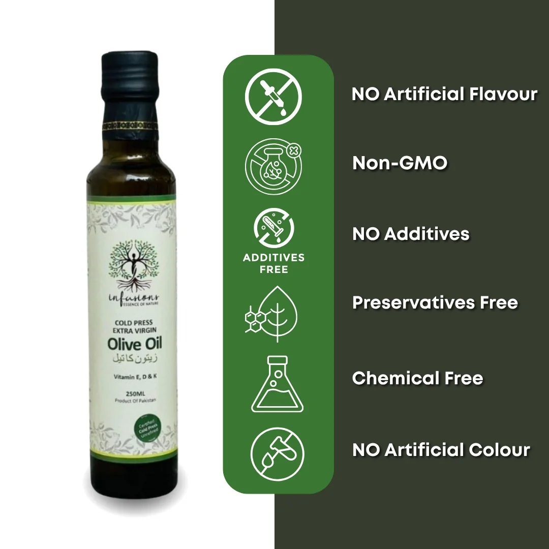 Cold Pressed Extra Virgin Olive Oil 100% pure cold-pressed quality seals - chemical-free, unrefined and natural