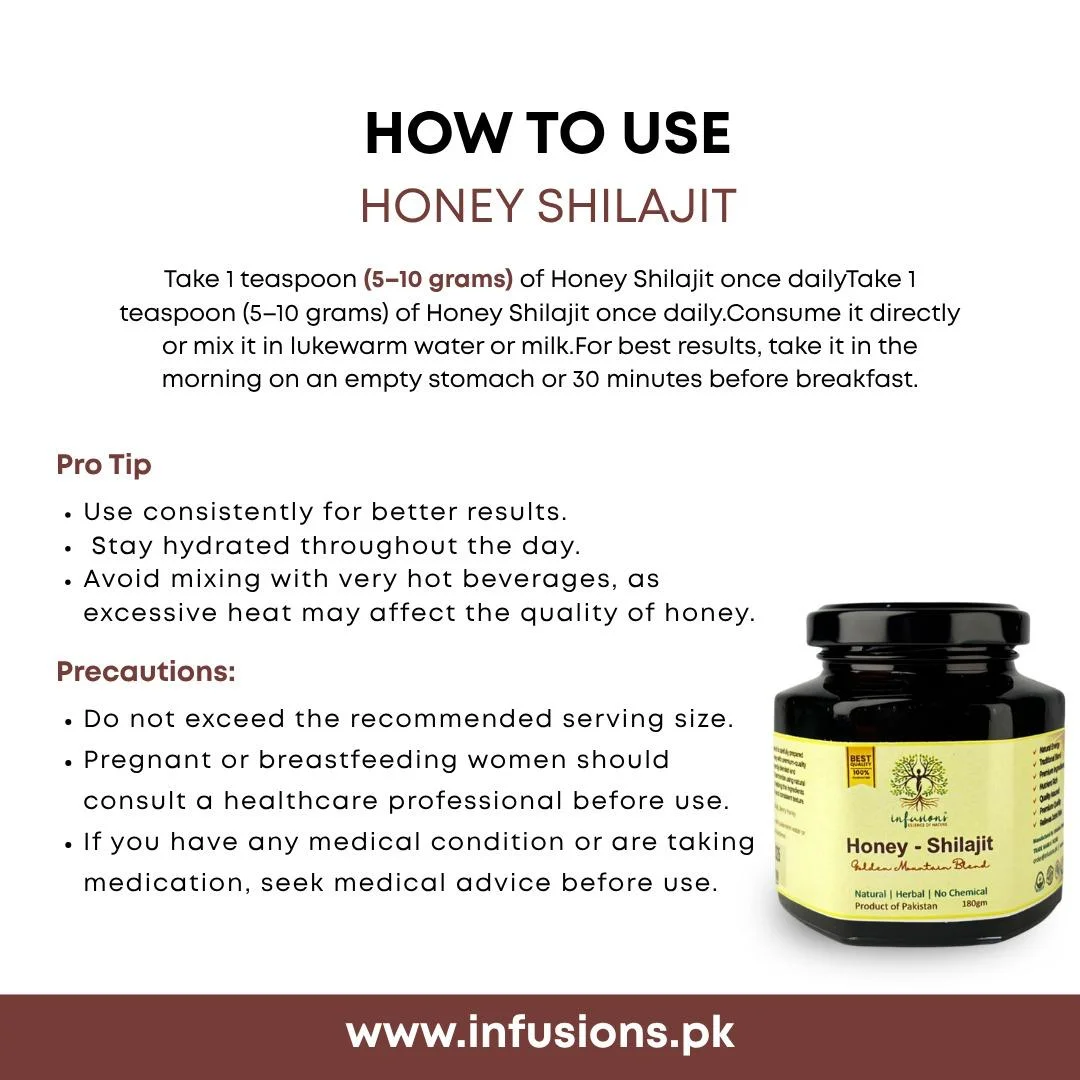 How to use Honey Shilajit Golden Blend - recommended daily dosage and directions for use