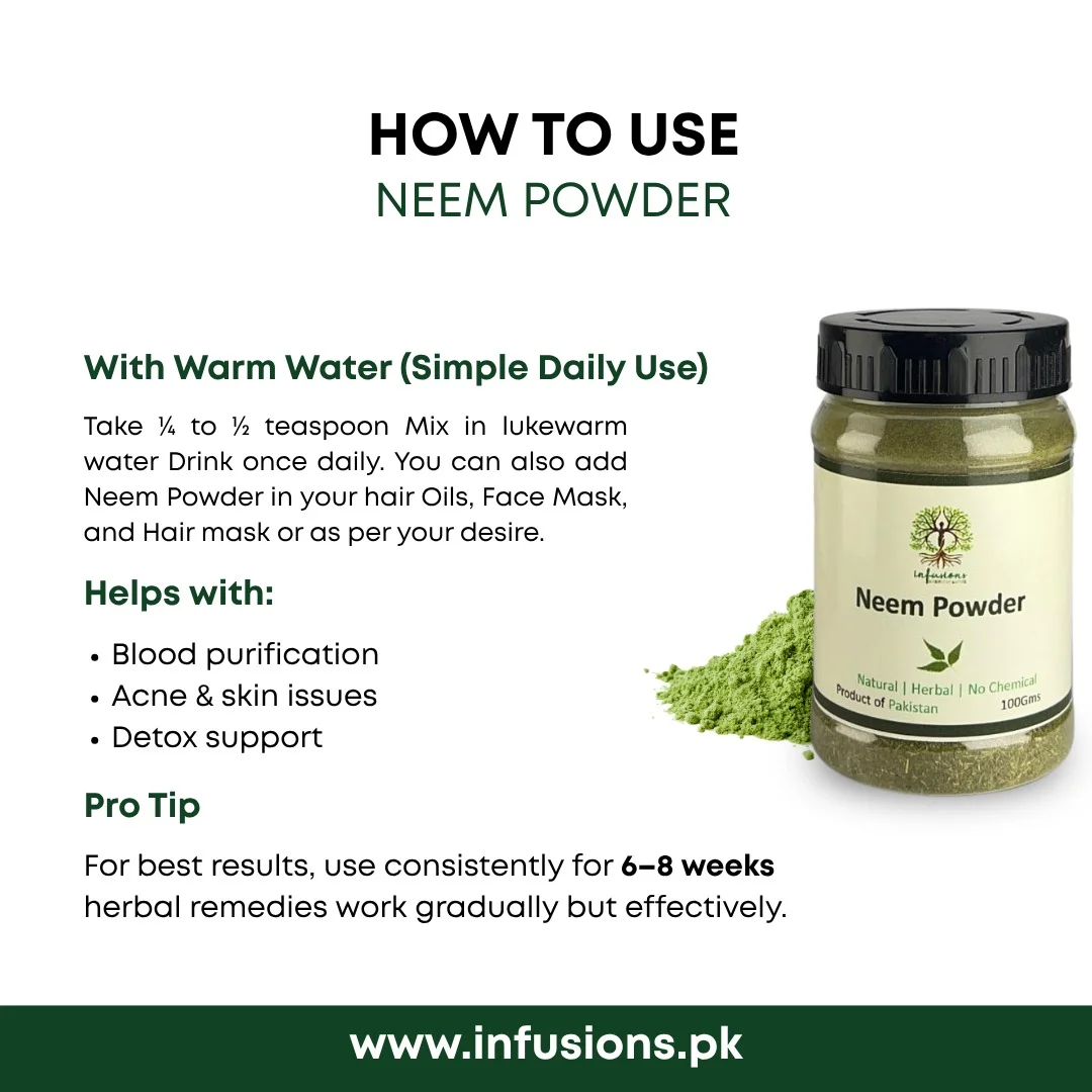 Neem Powder 100% natural pure quality seals - chemical-free, non-GMO and preservative-free
